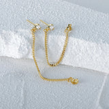 925 Silver Zirconia Tassel Chain Earrings for Women