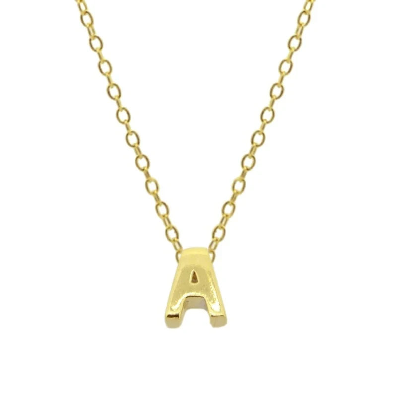 925 Silver A Initial Alphabet Pendant Necklace for Women