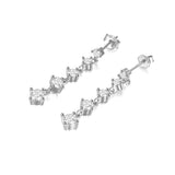 925 Silver Plated Zircon Drop Earrings for Women Wedding CZ Jewelry