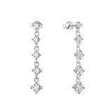 925 Silver Plated Zircon Drop Earrings for Women Wedding CZ Jewelry