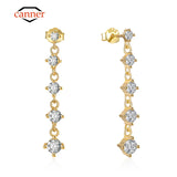 925 Silver Plated Zircon Drop Earrings for Women Wedding CZ Jewelry