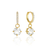 925 Silver Green Zircon Drop Earrings for Women
