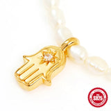 925 Sterling Silver Beads Chain Retro Necklaces Eyes Crystal Pendant Jewelry