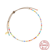 925 Silver Boho Friendship Bracelet Ethnic Bead Charm Bracelet