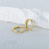 925 Silver Zirconia Hoop Earrings Daily Wear Women Fine Jewelry