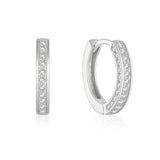 925 Silver Zirconia Hoop Earrings Daily Wear Women Fine Jewelry