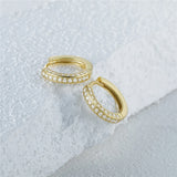 925 Silver Zirconia Hoop Earrings Daily Wear Women Fine Jewelry