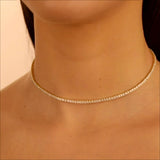 925 Silver Hip Hop CZ Tennis Necklace For Women