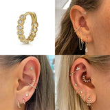 925 Silver Hoop Earring Micro Zircon 6mm Small Earrings Women Piercing Jewelry