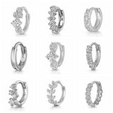 925 Silver Hoop Earring Micro Zircon 6mm Small Earrings Women Piercing Jewelry
