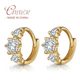 925 Silver Hoop Earring Micro Zircon 6mm Small Earrings Women Piercing Jewelry