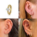 925 Silver Hoop Earring Micro Zircon 6mm Small Earrings Women Piercing Jewelry
