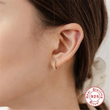 925 Silver Hoop Earring Zircon Petals Circle Unusual Piercing Jewelry