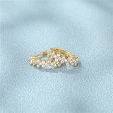 925 Silver Hoop Earring Zircon Petals Circle Unusual Piercing Jewelry