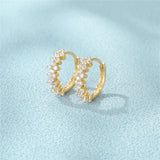 925 Silver Hoop Earring Zircon Petals Circle Unusual Piercing Jewelry