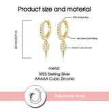 925 Silver Hoop Earring Punk Rivet Earrings Women Gothic Party Jewelry