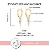 925 Silver Hoop Earring Punk Rivet Earrings Women Gothic Party Jewelry