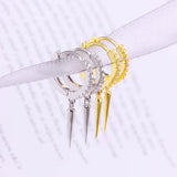 925 Silver Hoop Earring Punk Rivet Earrings Women Gothic Party Jewelry