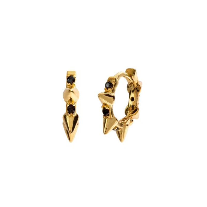 925 Silver Hoop Earring Punk Rivet Earrings Women Gothic Party Jewelry
