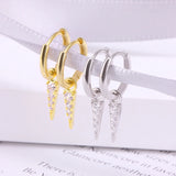 925 Silver Hoop Earring Punk Rivet Earrings Women Gothic Party Jewelry
