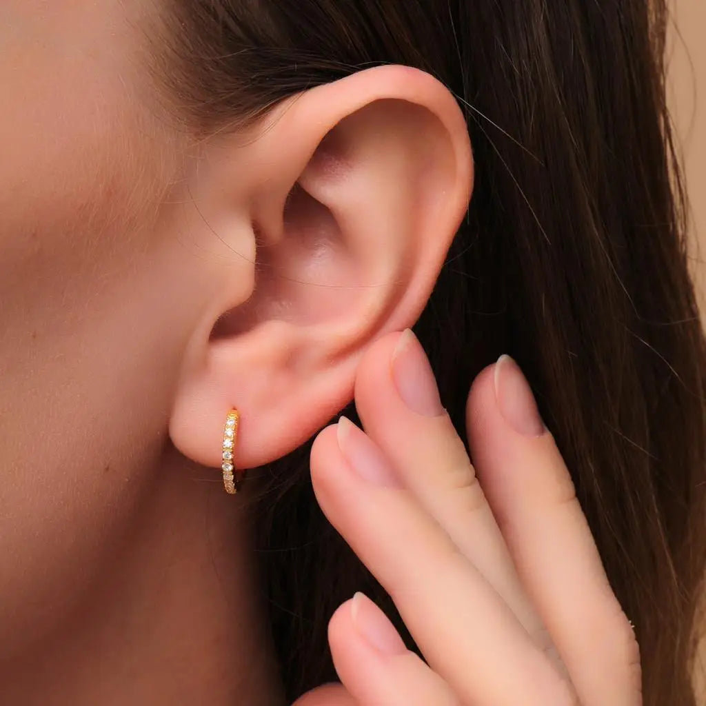 925 Silver Hoop Earrings Vintage Zircon Earring Women Pendientes plata