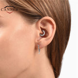 925 Silver Hoop Earrings Zircon Nose Piercing Cartilage Earings 1pc