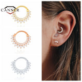 925 Silver Hoop Earrings Zircon Nose Piercing Cartilage Earings 1pc