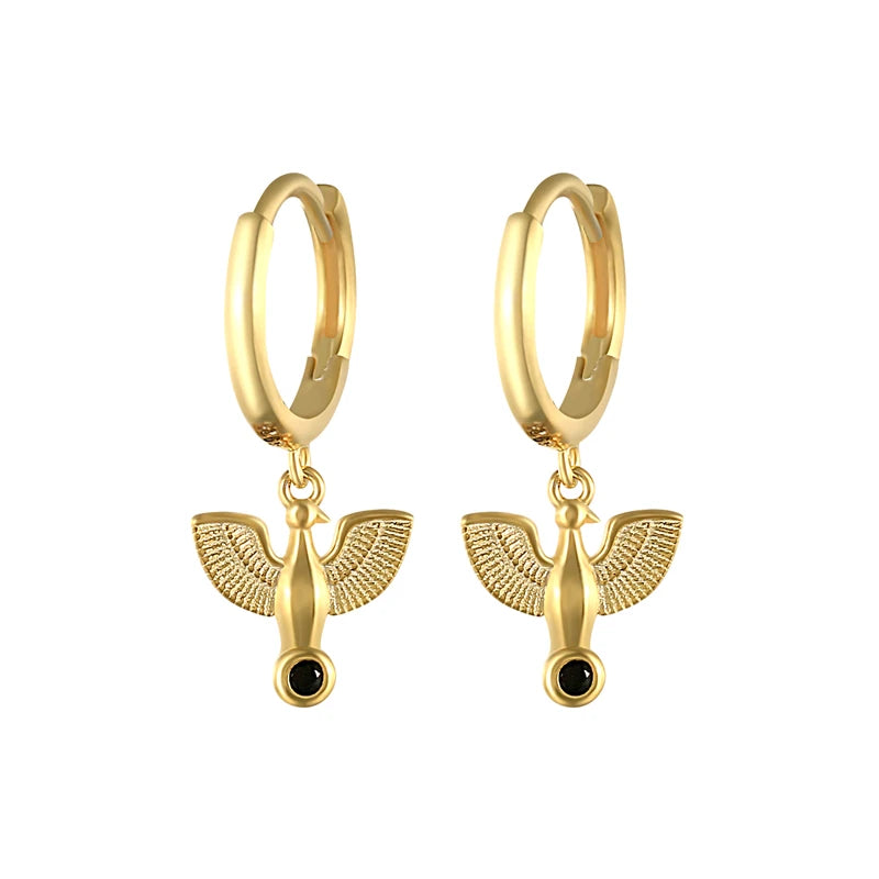 925 Sterling Silver Bee Pigeon Leopard Snake Hoops Earrings