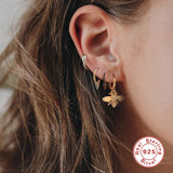 925 Sterling Silver Bee Pigeon Leopard Snake Hoops Earrings
