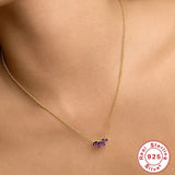 925 Silver Horse Eye Zircon Collarbone Chain Choker Necklace for Women