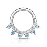 925 Silver Pink Zircon Nose Ring Hoop Earring