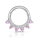 925 Silver Pink Zircon Nose Ring Hoop Earring