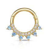 925 Silver Pink Zircon Nose Ring Hoop Earring