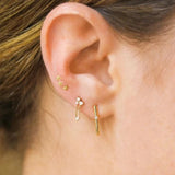925 Silver Anise Star Double Studs Tassel Earrings Retro Dangle