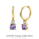 925 Silver Crystal Zircon Piercing Cartilage Stud Earrings for Women
