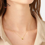 925 Silver Initial Letter Pendant Necklace Women Choker Collar Jewelry