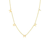 925 Silver Initial Alphabet MOMMY Pendant Necklace Women Chain Daily Jewerly