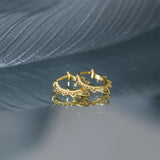 925 Silver Ins Pattern Drop Earrings 18K Hollow Wedding Party Aretes