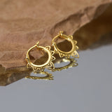 925 Silver Ins Pattern Drop Earrings 18K Hollow Wedding Party Aretes