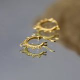 925 Silver Ins Pattern Drop Earrings 18K Hollow Wedding Party Aretes