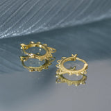925 Silver Ins Pattern Drop Earrings 18K Hollow Wedding Party Aretes