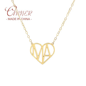 925 Silver Ins Wind Heart-shaped Letter Necklace Mother's Gift