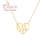 925 Silver Ins Wind Heart-shaped Letter Necklace Mother's Gift