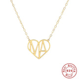 925 Silver Ins Wind Heart-shaped Letter Necklace Mother's Gift