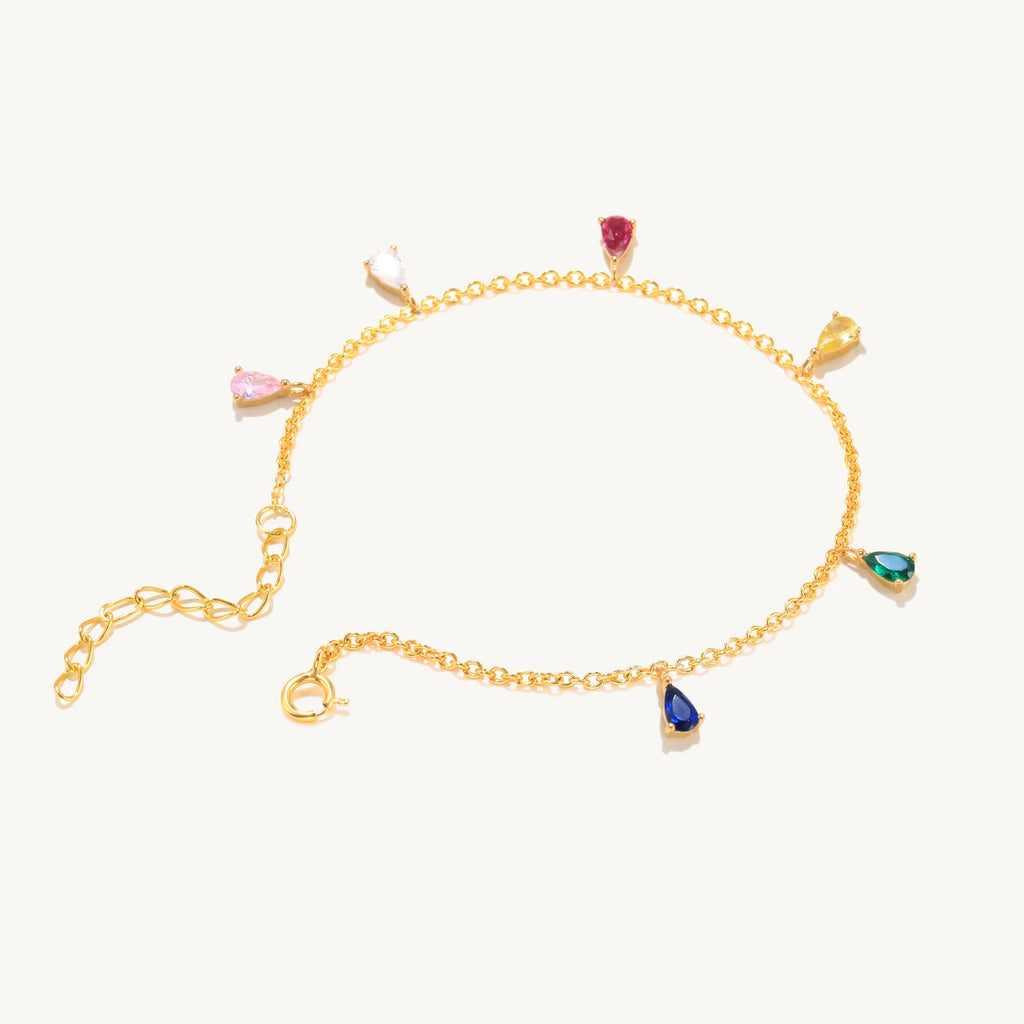 925 Silver Bracelet Colorful Zircon Hand Chain Fine Jewelry