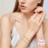 925 Silver Bracelet Colorful Zircon Hand Chain Fine Jewelry
