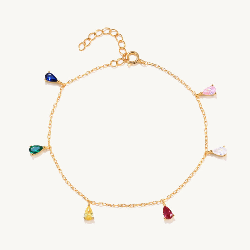 925 Silver Bracelet Colorful Zircon Hand Chain Fine Jewelry
