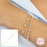 925 Silver Bracelet Colorful Zircon Hand Chain Fine Jewelry