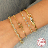 925 Silver Red Green CZ Tennis Bracelet Women Box Chain Jewelry