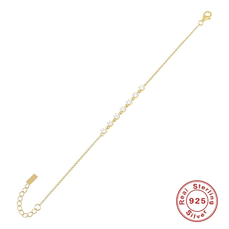 925 Silver Red Green CZ Tennis Bracelet Women Box Chain Jewelry